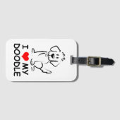 Ich Liebe mein Doodle Gepäckanhänger (Vorderseite (Horizontal))