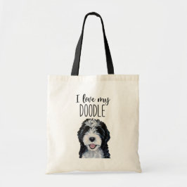 Ich Liebe mein Doodle Tote Bag Tragetasche