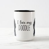 Ich Liebe mein Doodle Zweifarbige Tasse (Mittel)