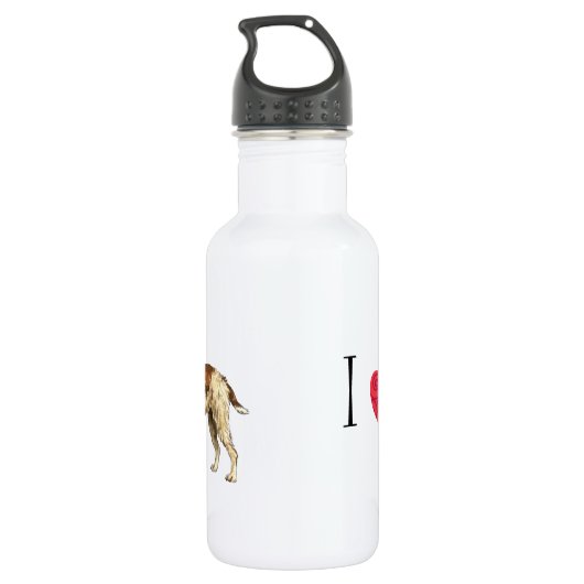 Ich Liebe mein Drahthaar Pointing Griffon Edelstahlflasche (Rückseite)