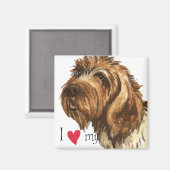 Ich Liebe mein Drahthaar Pointing Griffon Magnet (Vorderseite/Rückseite)