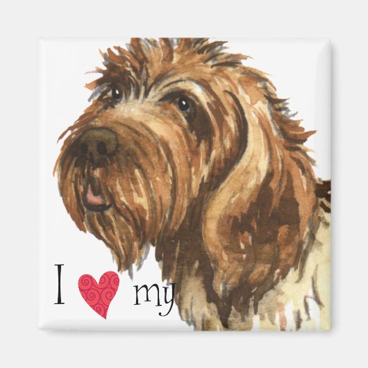 Ich Liebe mein Drahthaar Pointing Griffon Magnet (Vorne)