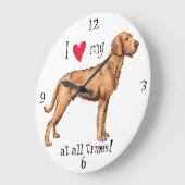 Ich Liebe mein Drahthaar Vizsla Große Wanduhr (Winkel)