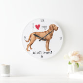 Ich Liebe mein Drahthaar Vizsla Große Wanduhr (Zuhause)