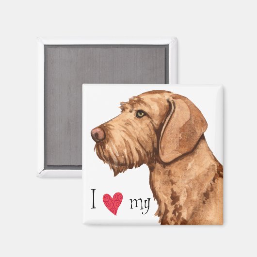 Ich Liebe mein Drahthaar Vizsla Magnet (Vorderseite/Rückseite)