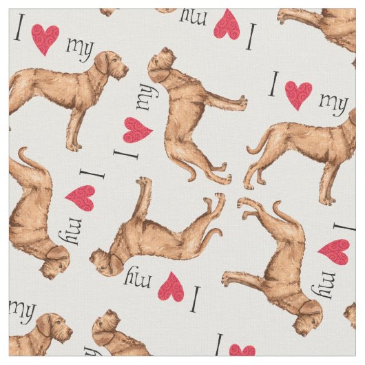 Ich Liebe mein Drahthaar Vizsla Stoff (Nahaufnahme)
