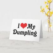 Ich Liebe mein Dumpling Karte (Gelbe Blume)