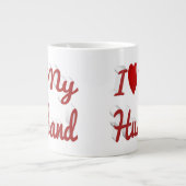 Ich Liebe Mein Ehemann niedlicher roter Text Jumbo-Tasse (Vorderseite)