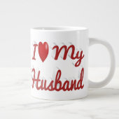 Ich Liebe Mein Ehemann niedlicher roter Text Jumbo-Tasse (Rechts)