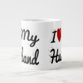 Ich Liebe Mein Ehemann niedlicher schwarzer Text Jumbo-Tasse (Vorderseite)