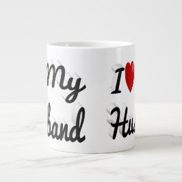 Ich Liebe Mein Ehemann niedlicher schwarzer Text Jumbo-Tasse