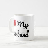 Ich Liebe Mein Ehemann niedlicher schwarzer Text Kaffeetasse (Vorderseite Links)