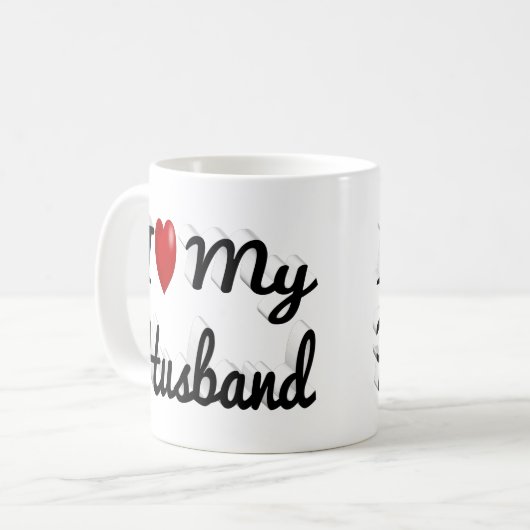 Ich Liebe Mein Ehemann niedlicher schwarzer Text Kaffeetasse (Vorderseite Links)