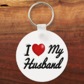 Ich Liebe Mein Ehemann niedlicher schwarzer Text Schlüsselanhänger (Rückseite)