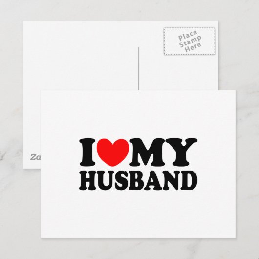 Ich Liebe mein Ehemann Postkarte (Vorne/Hinten)