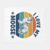 Ich liebe mein Elchhund Retro-Gravurdesign_1 Fleecedecke (Vorderseite (Horizontal))
