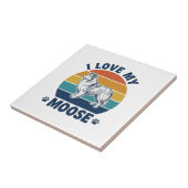 Ich liebe mein Elchhund Retro-Gravurdesign_1 Fliese (Seite)