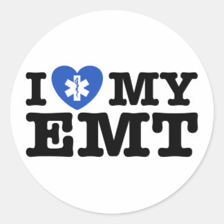 Ich Liebe mein EMT Runder Aufkleber