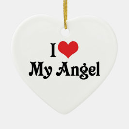 Ich Liebe mein Engel Keramik Ornament