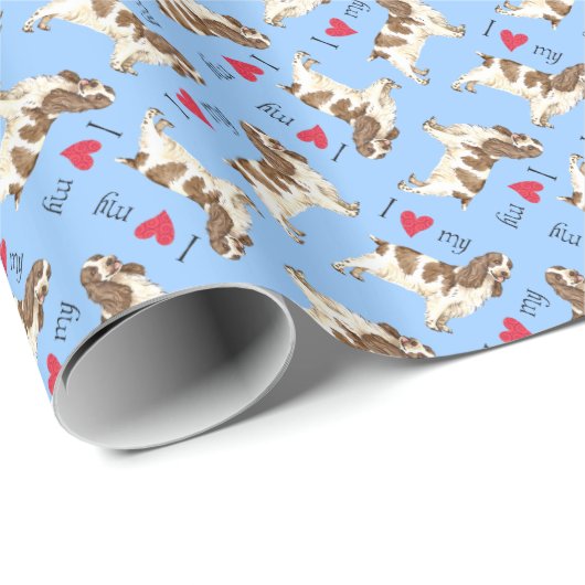 Ich Liebe mein Englisch Cocker Spanisch Geschenkpapier (Rolleneckpunkt)