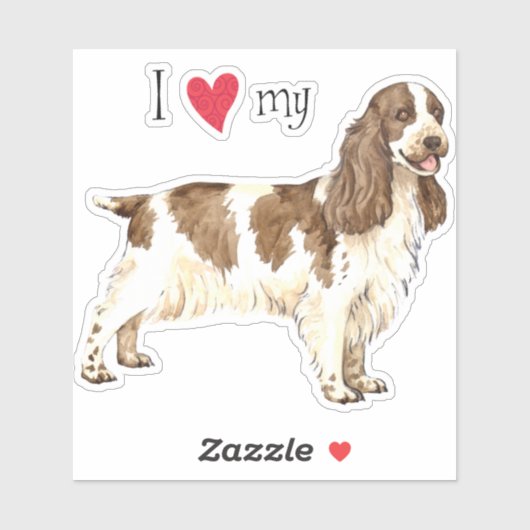 Ich Liebe mein Englisch Cocker Spanisch Vinyl Stic Aufkleber (Blatt)