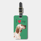 Ich Liebe mein Englisch Setter Gepäckanhänger (Vorderseite vertikal)