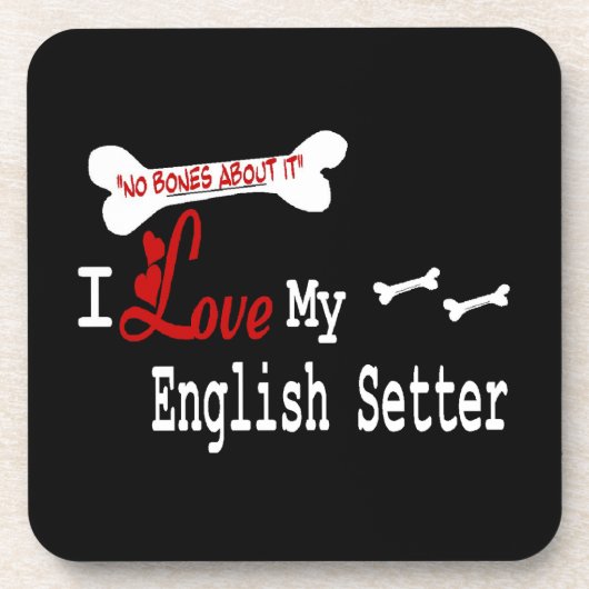 Ich Liebe mein Englisch Setter Getränkeuntersetzer (Vorderseite)