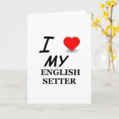 Ich Liebe mein Englisch Setter Karte (Gelbe Blume)