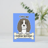 Ich Liebe mein Englisch Springer Postkarte (Stehend Vorderseite)