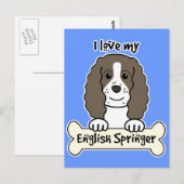 Ich Liebe mein Englisch Springer Postkarte (Vorne/Hinten)