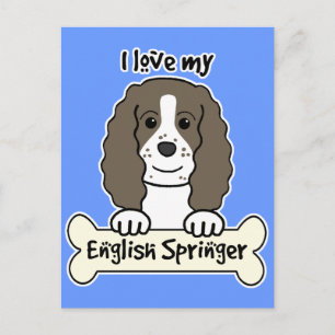 Ich Liebe mein Englisch Springer Postkarte