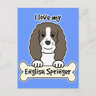 Ich Liebe mein Englisch Springer Postkarte