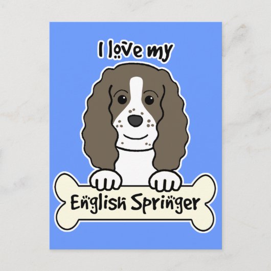 Ich Liebe mein Englisch Springer Postkarte (Vorderseite)