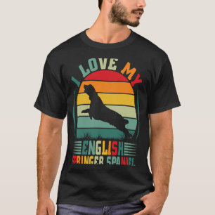 Ich Liebe mein Englisch Springer Spaniel Hundebesi T-Shirt