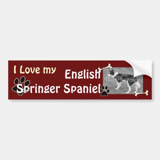 Ich Liebe mein Englisch Springer Spanier Autoaufkl Autoaufkleber (Vorne)