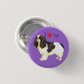 Ich Liebe mein Englisch Toy Spaniel Button (Vorne & Hinten)