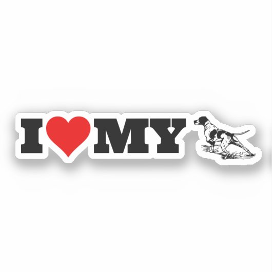 Ich Liebe mein englischer Pointer Aufkleber (Vorderseite)