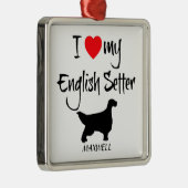 Ich Liebe mein Englischhund Ornament Aus Metall (Rechts)