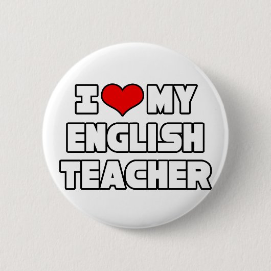 Ich Liebe mein Englischlehrer Button (Vorderseite)