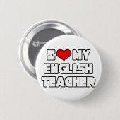 Ich Liebe mein Englischlehrer Button (Vorne & Hinten)