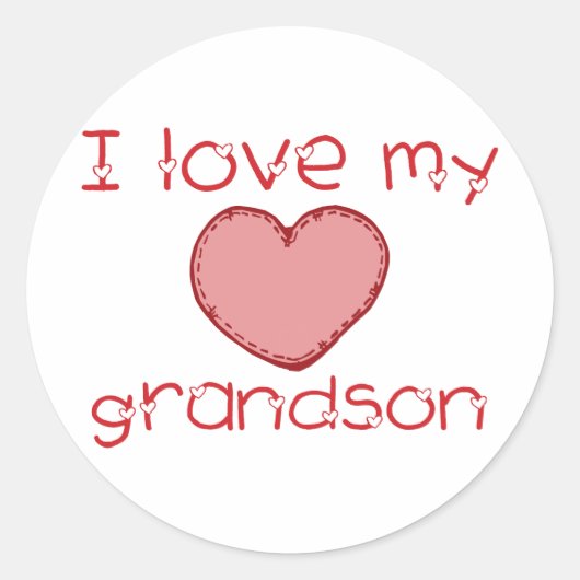 Ich Liebe mein Enkel Runder Aufkleber (Vorderseite)