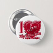 Ich Liebe Mein Enkelsohn rot - Herz Button (Vorne & Hinten)
