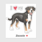Ich Liebe mein Entlebucher Mountain Hund Vinyl Sti Aufkleber (Blatt)