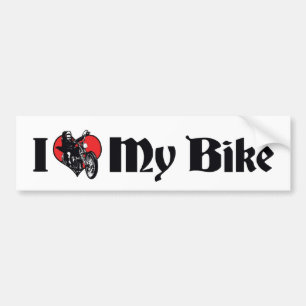 Ich liebe mein Fahrrad mit Herz - Fahrrad Motorrad Autoaufkleber