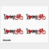 Ich Liebe mein Fahrrad Rechteckiger Aufkleber (Blatt)