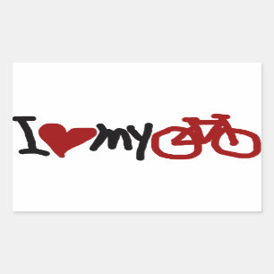 Ich Liebe mein Fahrrad Rechteckiger Aufkleber
