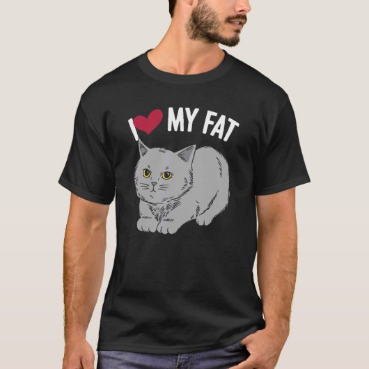 Ich Liebe mein Fat Cat Chonk Fluffy Kitten Feline T-Shirt (Vorderseite)