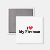 Ich Liebe mein Feuermann Magnet (Vorderseite/Rückseite)