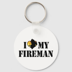Ich liebe mein Feuerwehrmann-Schlüsselanhänger Schlüsselanhänger