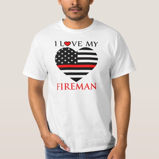 Ich Liebe mein Feuerwehrmann - T - Shirt der Feuer (Vorderseite)